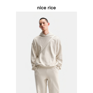 新品 25秋季 r.系列435G全棉宽松连帽卫衣男NHQ04086 rice好饭 nice