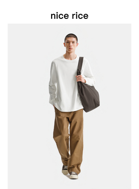 nice rice好饭 25冬季新品侧分割拼接直筒工装休闲长裤男NHD11004