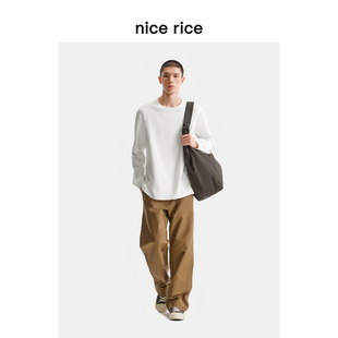 rice好饭 休闲长裤 25冬季 侧分割拼接直筒工装 男NHD11004 新品 nice