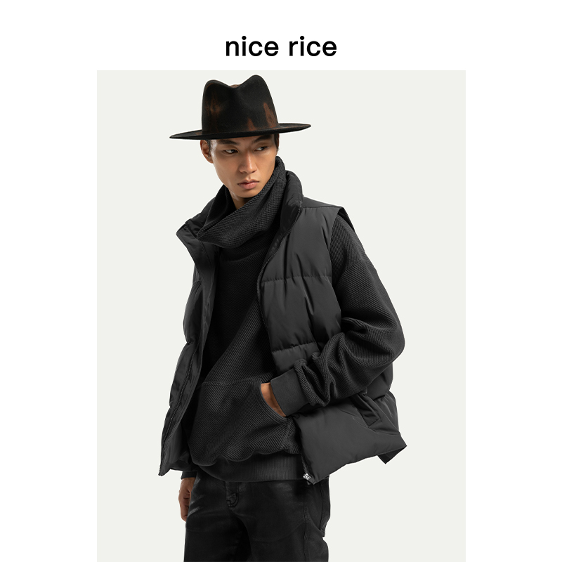 nice rice好饭 轻暖立领式宽松白鸭绒羽绒马甲[商场同款]NDQ10038在类目 男装, 羽绒马甲中 - 来自Buy2taobao.com提供专业的淘宝代购服务