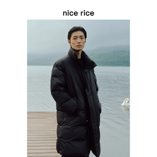 90白鸭绒宽松立领长款 nice 新品 25冬季 羽绒服男NHD10091 rice好饭