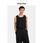 nice 口背心NFX01026 大袖 rice好饭 全棉230G微肌理宽松圆领男士