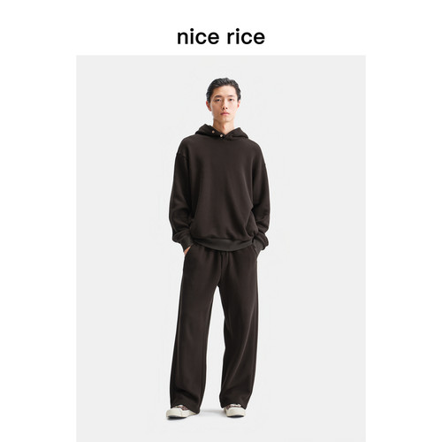 nicerice好饭宽松绒底针织卫裤