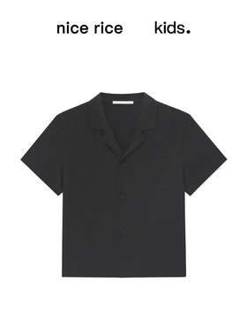 nice rice好饭 25春夏古巴领宽松儿童短袖衬衫[商场同款]NHX03060