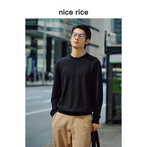 nicerice好饭修身圆领打底毛衣