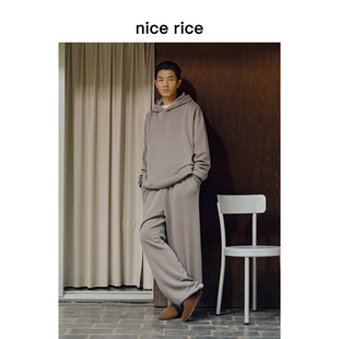 285G宽松弯刀水洗休闲针织卫裤 nice 新品 25冬季 NHD12088 rice好饭