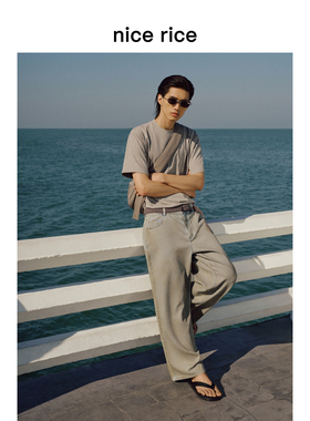 nice rice好饭 夏季11.4盎司复古做旧脏洗阔腿牛仔裤男NHX13075