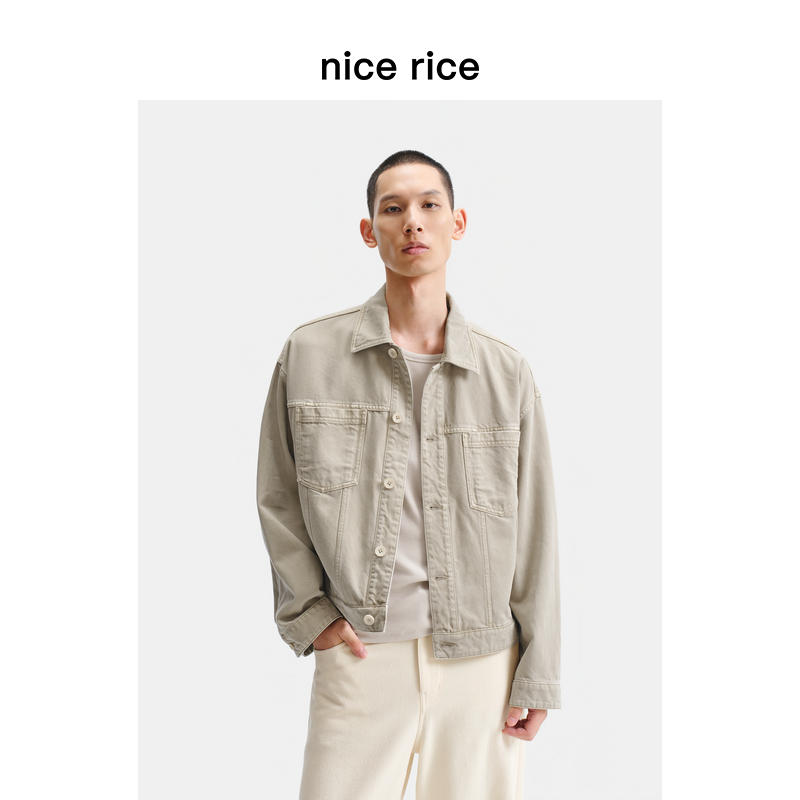 nicerice好饭宽松短款牛仔夹克