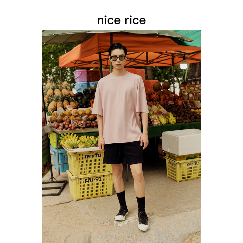 nicerice好饭全棉直筒短卫裤