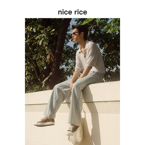 nicerice好饭宽松水洗牛仔裤
