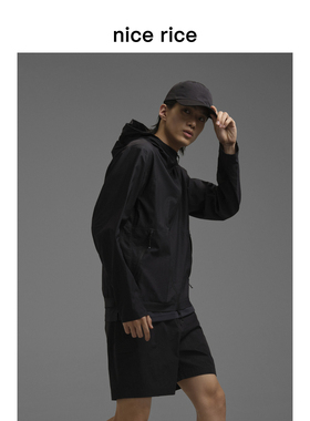 nice rice好饭 s.系列双开拉链宽松休闲防泼水连帽夹克NHC06092
