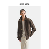 口带袢翻领短款 nice 夹克外套NHQ06032 新品 全棉袖 rice好饭 25秋季