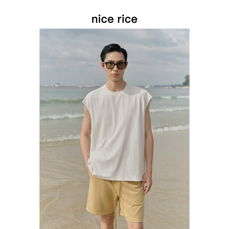 nicerice好饭微肌理宽松背心