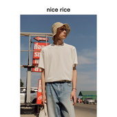 nice T恤男NHC02081 260G全棉双纱简约宽松圆领短袖 rice好饭 春季