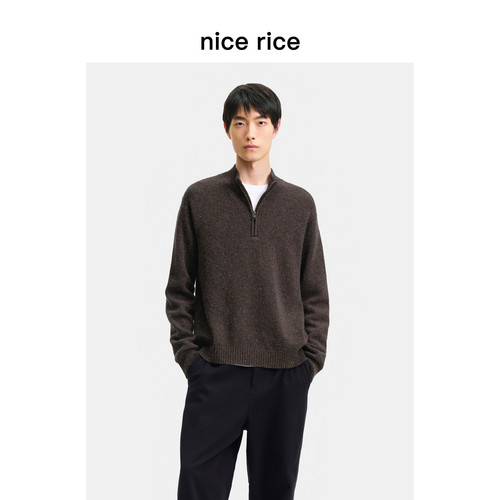 nicerice好饭直身半开拉链毛衣