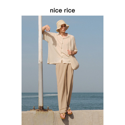 nicerice好饭宽松薄棉休闲长裤