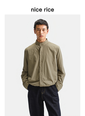 nice rice好饭 25冬季新品直身短款小立领男士衬衫夹克NHD06093