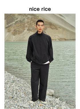 nice rice好饭 侧缝出芽锦纶脚口弹力抽绳宽松休闲长裤NGQ11002