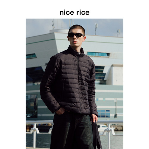 nicerice好饭宽松立领薄羽绒服