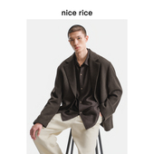 平驳领宽松毛呢西装 nice 外套NHQ19034 新品 经典 rice好饭 25秋季