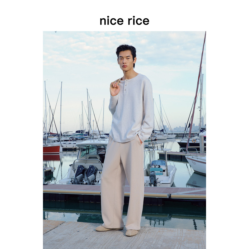nice rice好饭 26春季新品380G宽松水洗做旧休闲针织卫裤NIC12090,男装,卫裤,淘宝优惠券,粉丝福利购,淘宝优惠卷