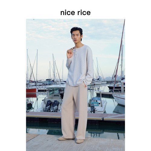 nicerice好饭宽松水洗针织卫裤