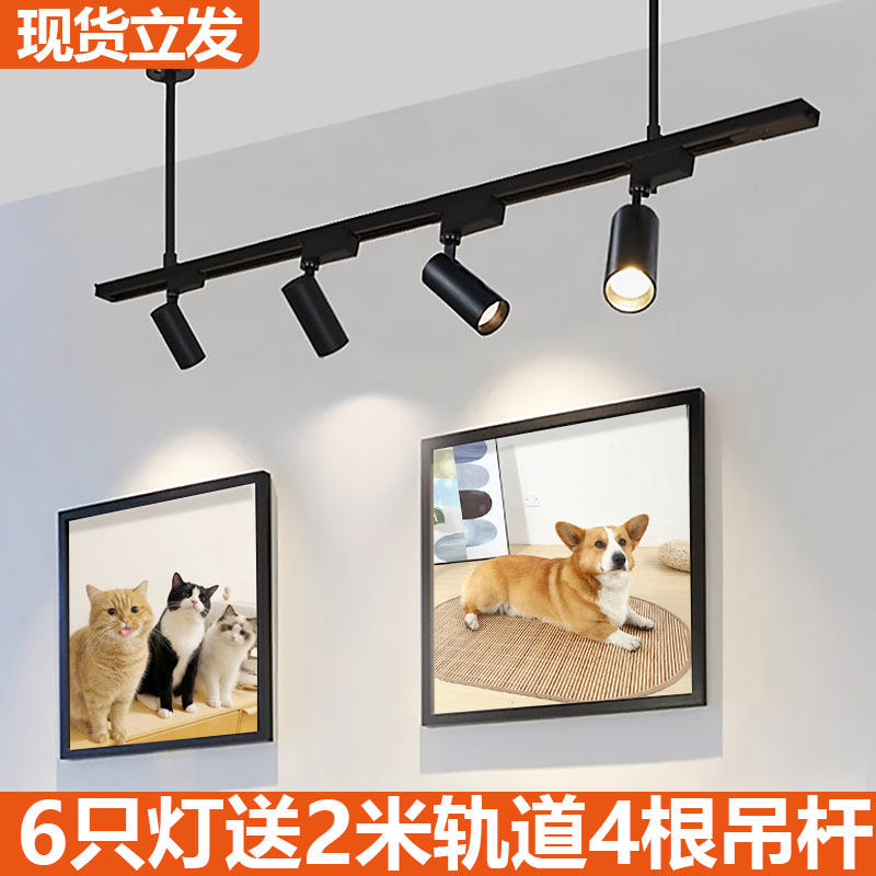 轨道射灯店铺商用服装店超市吊杆轨道灯导轨式明装led吊杆可伸缩
