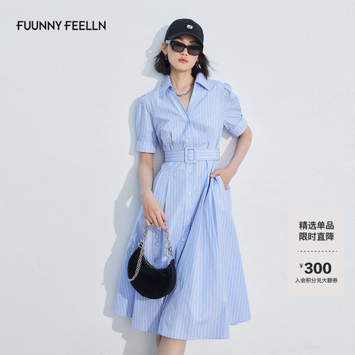 仿佛收腰纯棉法式连衣裙