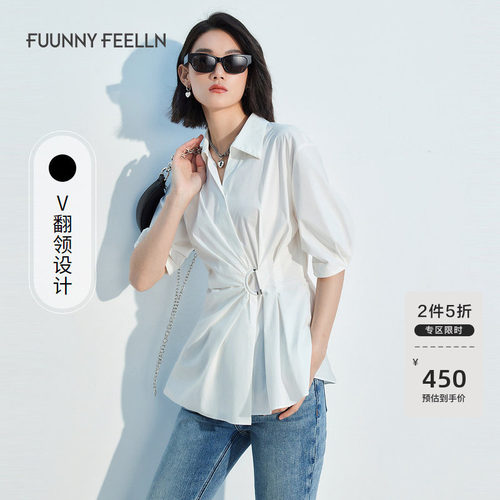 五分袖衬衫女仿佛潮牌