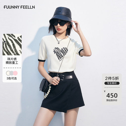 仿佛夏季新款猫纹爱心创意上衣