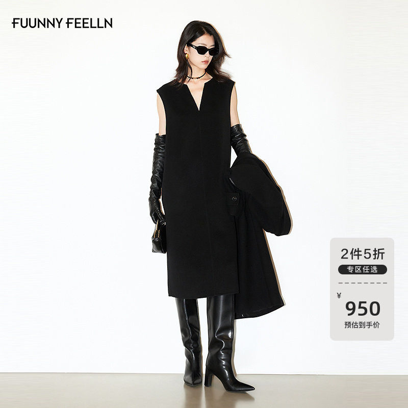 【赫本风】FF仿佛黑色连衣裙2025冬新款高级感无袖背心裙小黑裙,女装/女士精品,连衣裙,淘宝优惠券,粉丝福利购,淘宝优惠卷