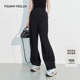 2025夏季 女直筒高腰宽松弹力薄款 运动黑色工装 FF仿佛休闲裤 裤