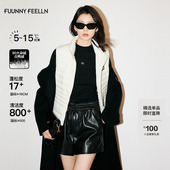 FF仿佛冬季 新款 白色羽绒马甲背心女立领内外两穿设计感小众