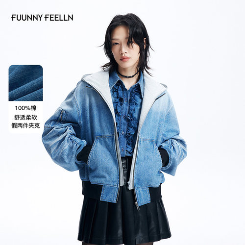 FF仿佛牛仔夹克短外套女