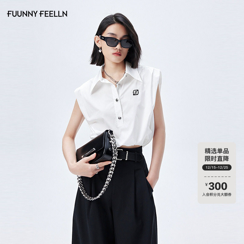 仿佛衬衫女极简风高智感通勤无袖