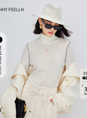 【扬子羊毛衫】FF仿佛冬季新款针织衫女高领打底长袖设计感