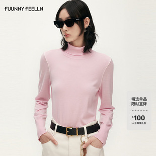 【美丽诺羊毛】FF仿佛针织衫女2025秋冬新款高领修身打底内搭毛衫