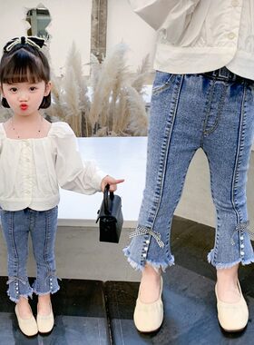 女童喇叭裤牛仔裤子韩版