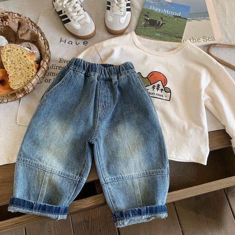 儿童宝宝新款2025春季男童牛仔裤韩版小童宽松裤子中小童休闲长裤