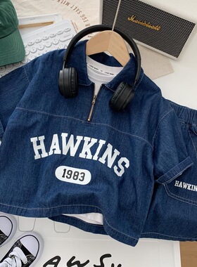 男童夏装套装2025新款洋气潮宝宝夏季短袖衣服儿童时髦牛仔两件套