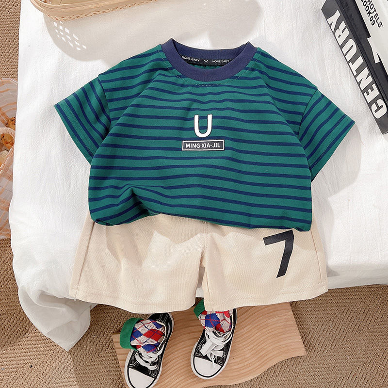 男宝宝夏季纯棉短袖套装两件套