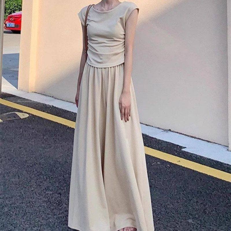 大码茶系穿搭一整套女装新款小个子初恋甜蜜韩系连衣裙子夏季套装