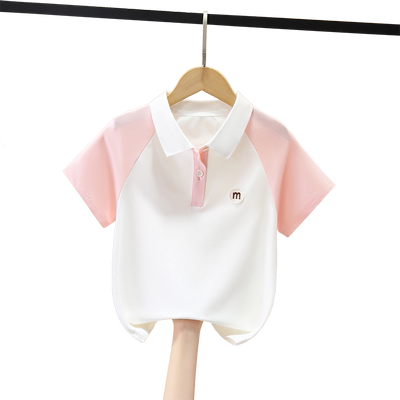 女童短袖t恤2026夏装薄款儿童纯棉女孩运动polo衫学生女大童体恤