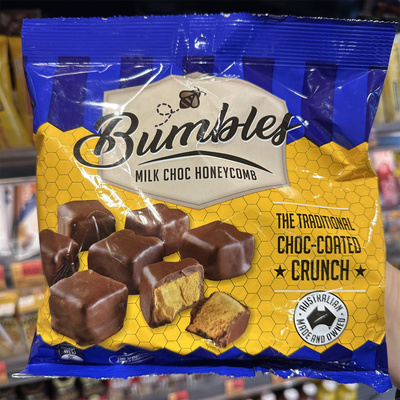 香港代购Bumbles牛奶巧克力蜂窝状方形块装150g袋装澳洲进口