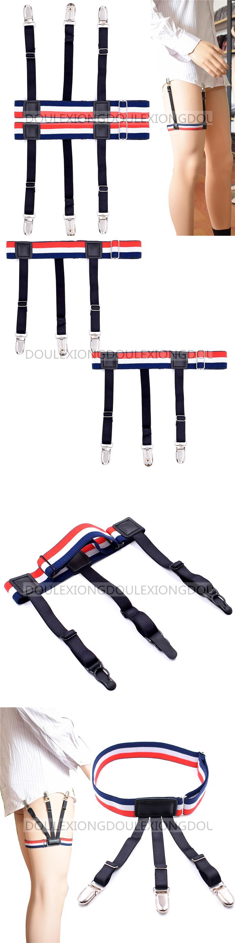 Đàn ông và phụ nữ garter phổ quần áo phù hợp với áo sơ mi kẹp áo chống nhăn chống trượt 55 áo sơ mi kẹp vòng đùi - Nịt Tất dây nịt bít tất phối ren nơ đen
