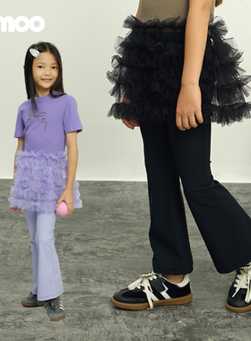 Qimoo淇木25夏季新款童装女童运动修身舒适微喇长裤子QSS2KP327C