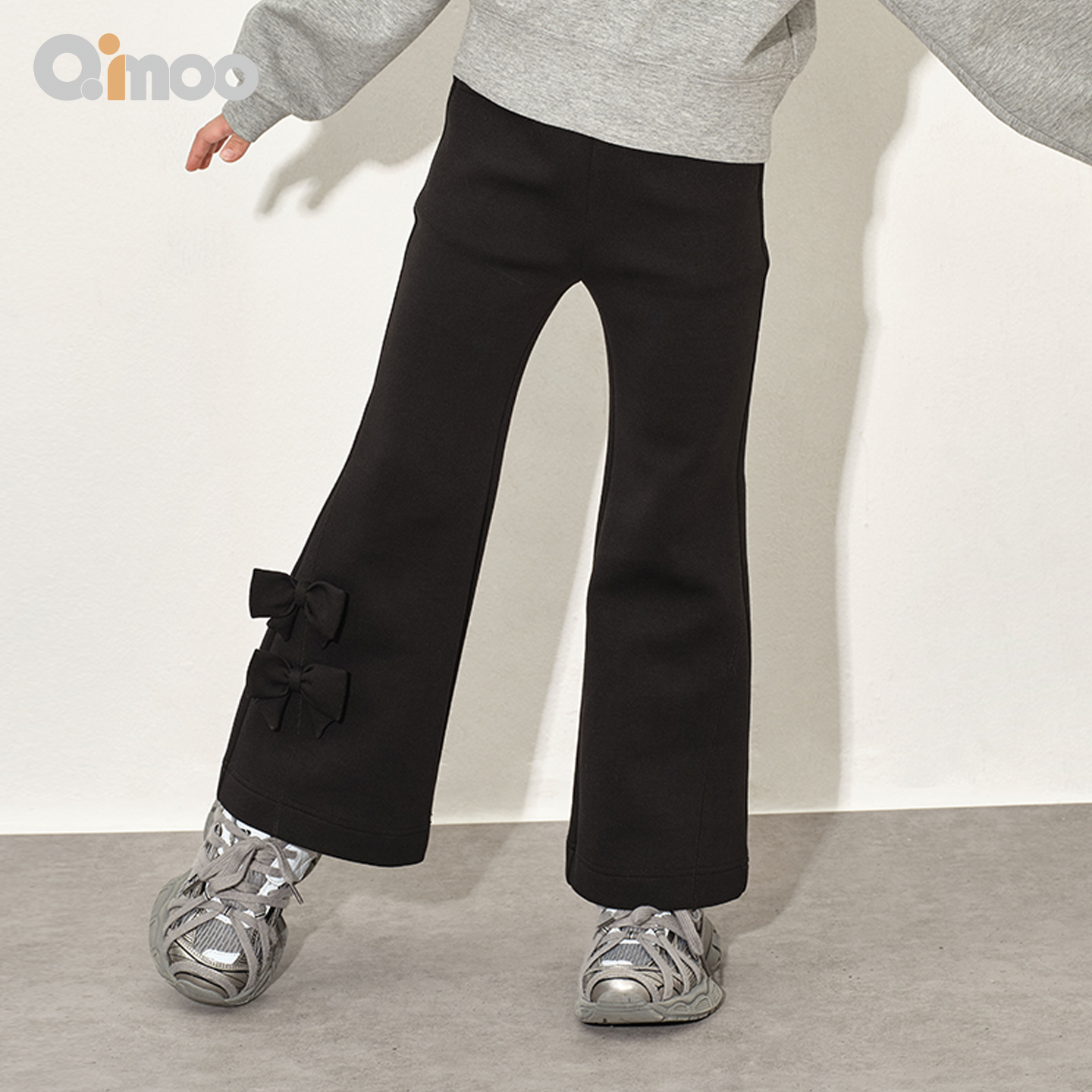 Qimoo淇木 26年春季新款 女童蝴蝶结微喇裤长裤子QWM1KP131A,童装/婴儿装/亲子装,裤子,淘宝优惠券,粉丝福利购,淘宝优惠卷