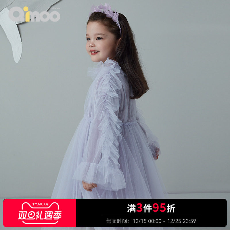 淇木Qimoo童装商场同款设计款网纱拼接长袖公主连衣裙QYH1LP102A,童装/婴儿装/亲子装,连衣裙,淘宝优惠券,粉丝福利购,淘宝优惠卷