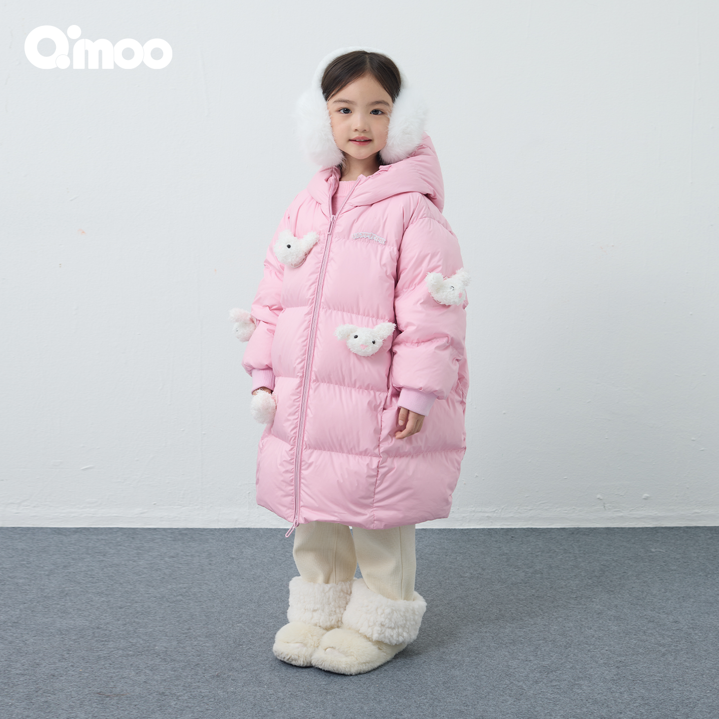 Qimoo淇木25冬季新款童装女童乐园系列长款羽绒服QSS4YP128A,童装/婴儿装/亲子装,羽绒服,淘宝优惠券,粉丝福利购,淘宝优惠卷