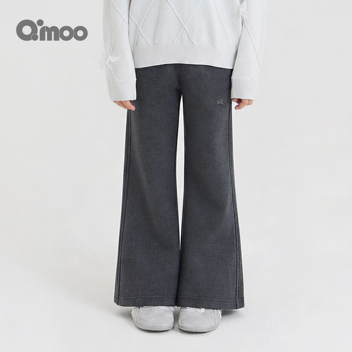 Qimoo女童秋季高腰微喇长裤